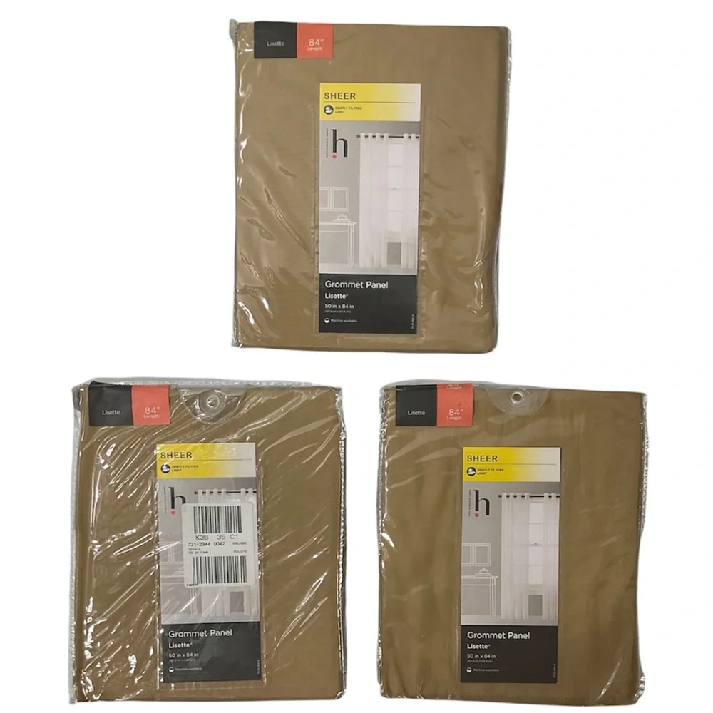Curtains Sheers Bundle Drapery Grommet Top Panel Window Treatment Covering